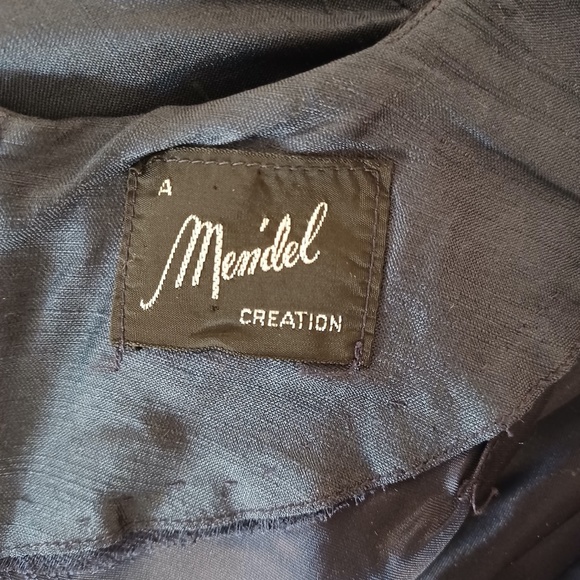 Vintage 1960s A Mendel Creation Size 20 Round Neck 3/4 Sleeve Blue Sheath Dress - Picture 10 of 11